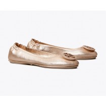 Cheap Tory Burch Minnie Travel Ballet Flat, Metallic Leather Online