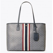 Discount Tory Burch Gemini Link Canvas Top-Zip Tote Bag Outlet Sale