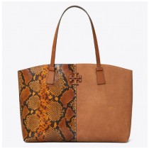 Discount Tory Burch Mcgraw Embossed Shopper Tote Outlet Sale