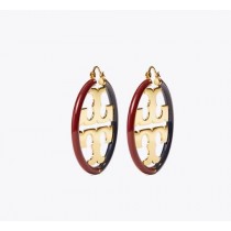 Disount Tory Burch Miller Enamel Hoop Earring Outlet Sale