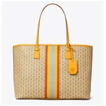 Fake Tory Burch Gemini Link Canvas Top-Zip Tote Bag Sale Online