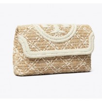 Replica Tory Burch Fleming Soft Straw Clutch  On Sale