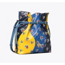 Replica Tory Burch Kira Chevron Floral Patchwork Bucket Bag On Sale