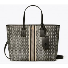 Cheap Tory Burch Gemini Link Canvas Small Top-Zip Tote Bag For Sale