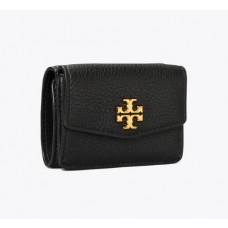 Cheap Tory Burch Kira Mixed-Materials Tri-Fold Mini Wallet For Sale