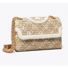 Discount Tory Burch Fleming Soft Straw Small Convertible Shoulder Bag Outlet Sale