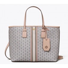 Discount Tory Burch Gemini Link Canvas Small Top-Zip Tote Bag Outlet Sale