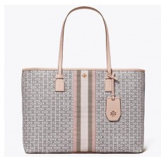 Discount Tory Burch Gemini Link Canvas Top-Zip Tote Bag On Sale