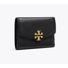 Discount Tory Burch Kira Mixed-Materials Medium Flap Wallet Sale Online