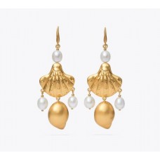 Discount Tory Burch Shell & Pearl Drop Earring For Sale