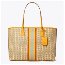 Fake Tory Burch Gemini Link Canvas Top-Zip Tote Bag Sale Online