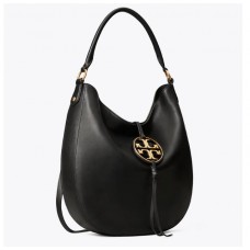 Fake Tory Burch Miller Metal-Logo Slouchy Hobo On Sale