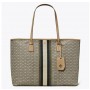 Knock Off Tory Burch Gemini Link Canvas Top-Zip Tote Bag For Sale